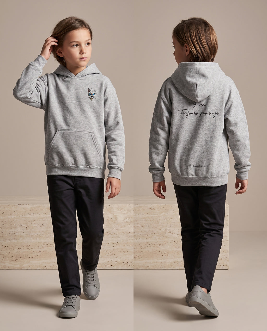 Sweat à capuche enfant coupe classique – molleton 260 g
