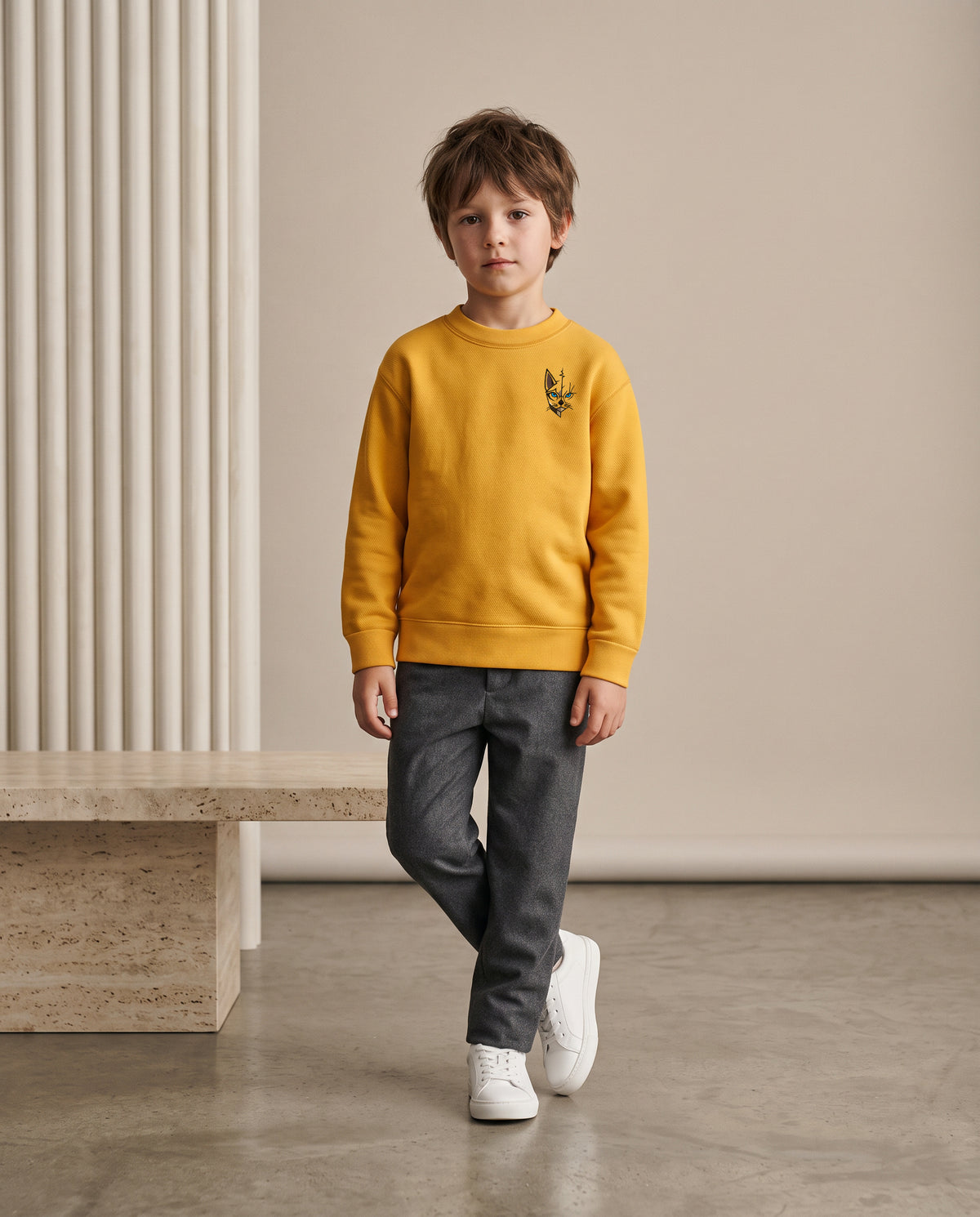 Sweat enfant col rond – coton peigné 280 g