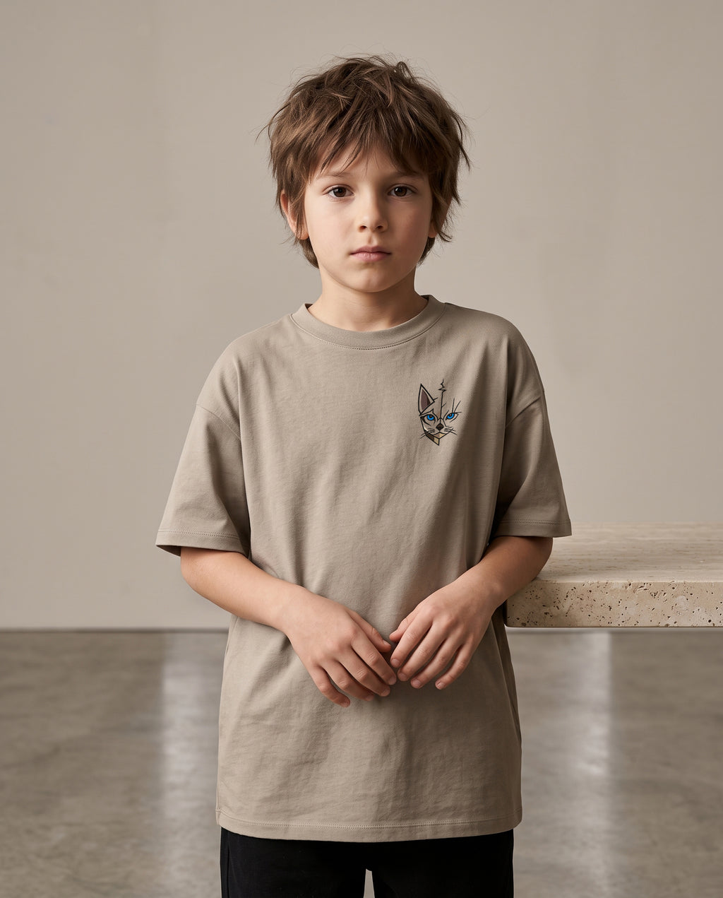 T-shirt enfant oversize – coton biologique 280 g
