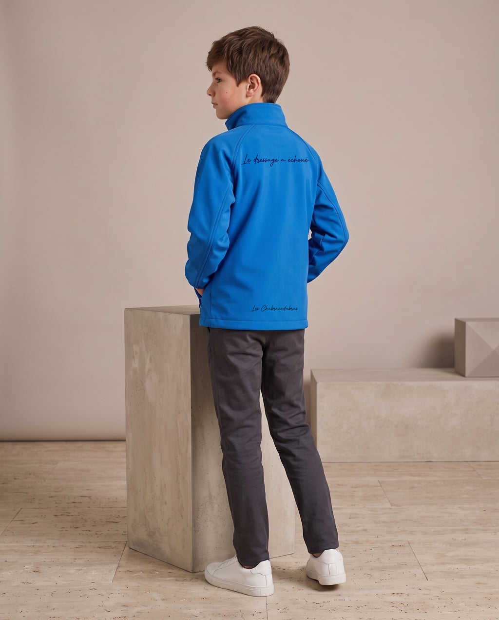 Veste softshell enfant zippée coupe-vent – tissu technique 280 g