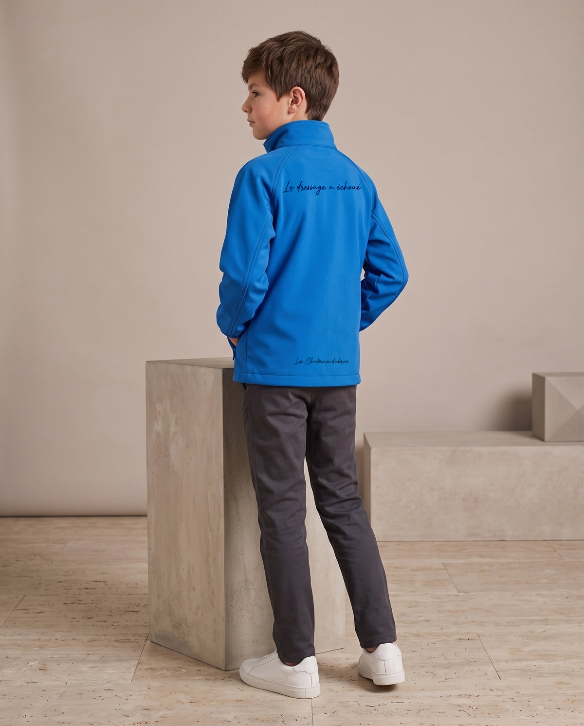Veste softshell enfant zippée coupe-vent – tissu technique 280 g