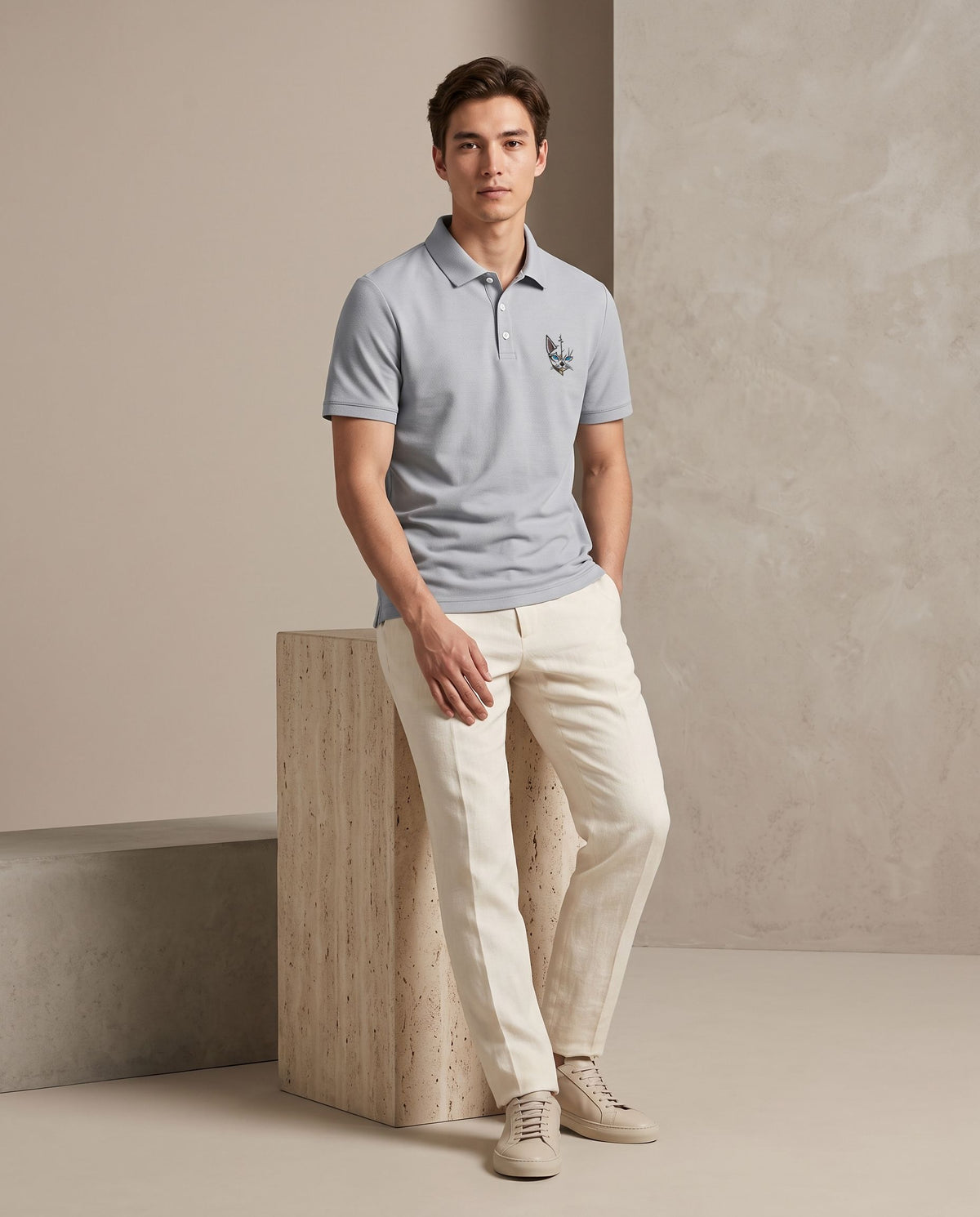 Polo homme en maille piqué de coton – 180 g