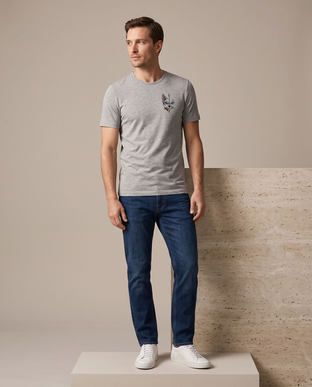 T-shirt homme coupe moderne col rond coton 160 g