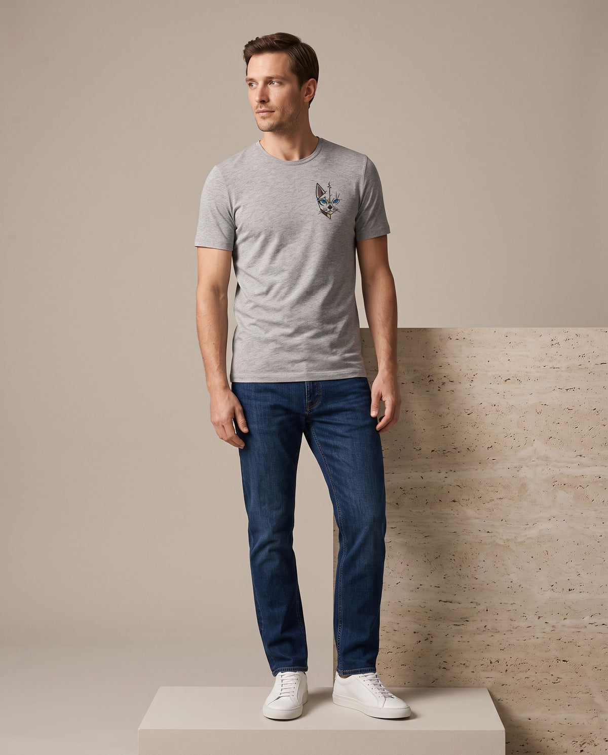 T-shirt homme coupe moderne col rond coton 160 g