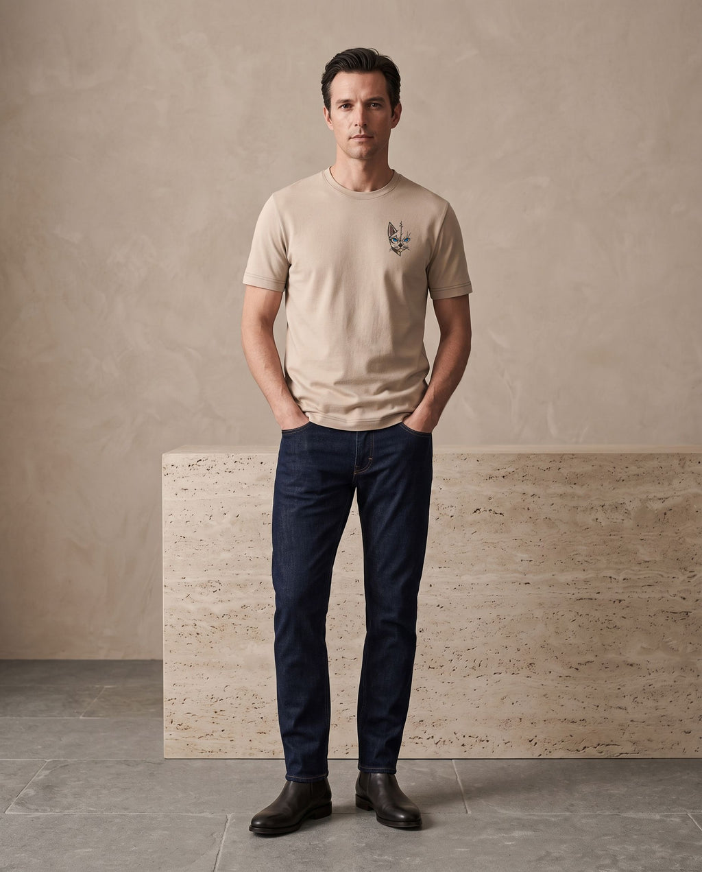 T-shirt homme coupe droite – coton biologique 185 g