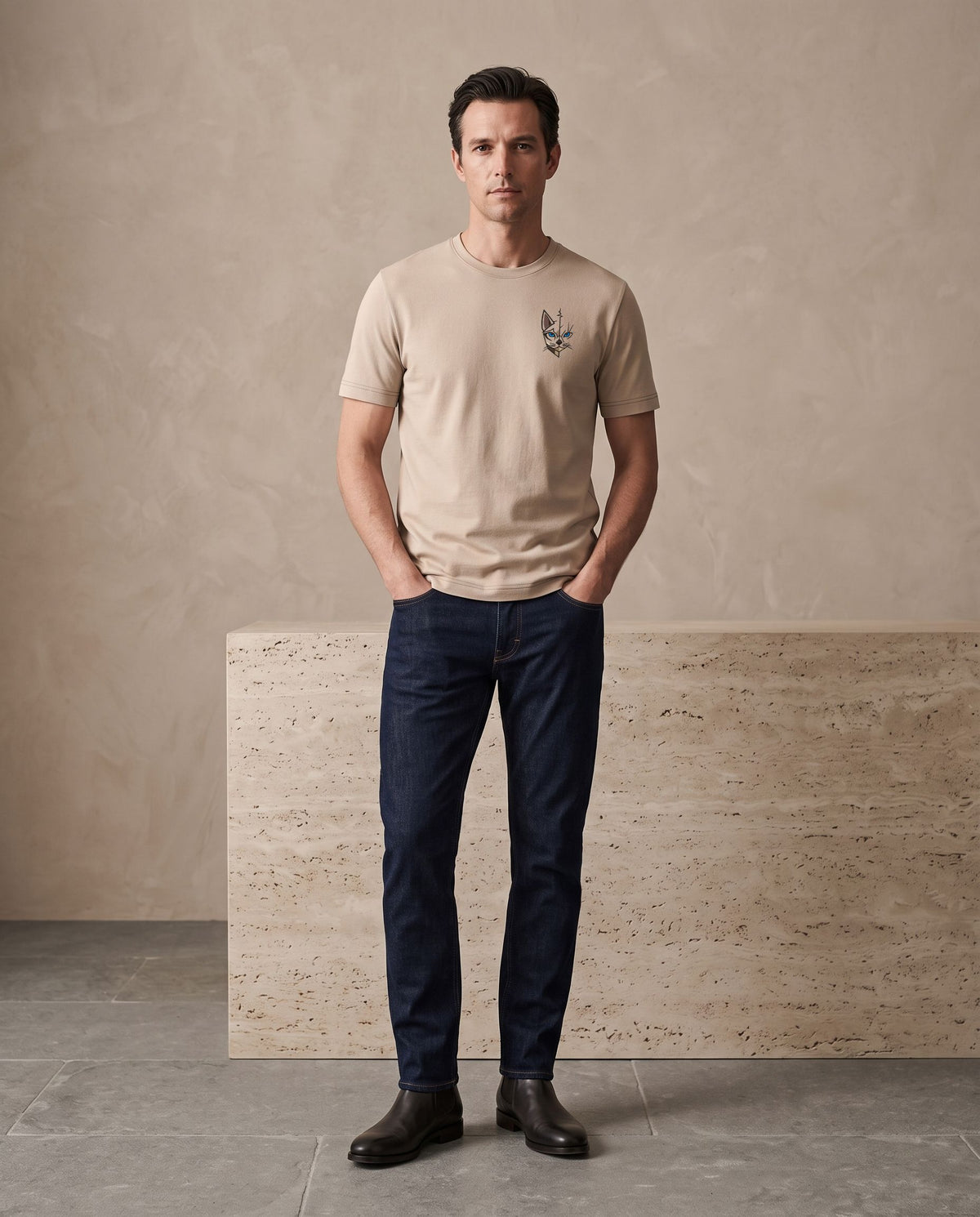 T-shirt homme coupe droite – coton biologique 185 g