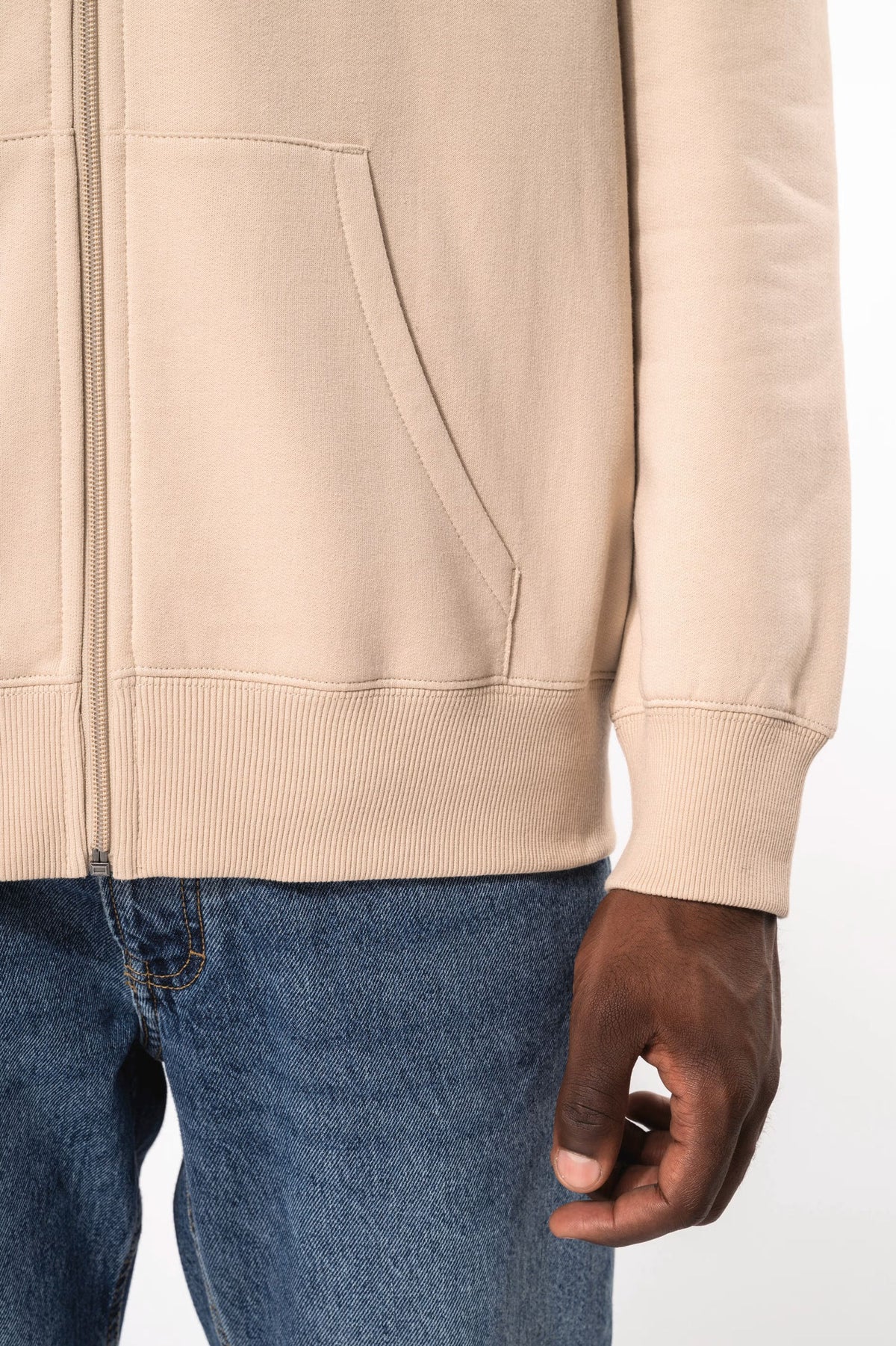 Sweat zippé à capuche homme molleton épais 280 g