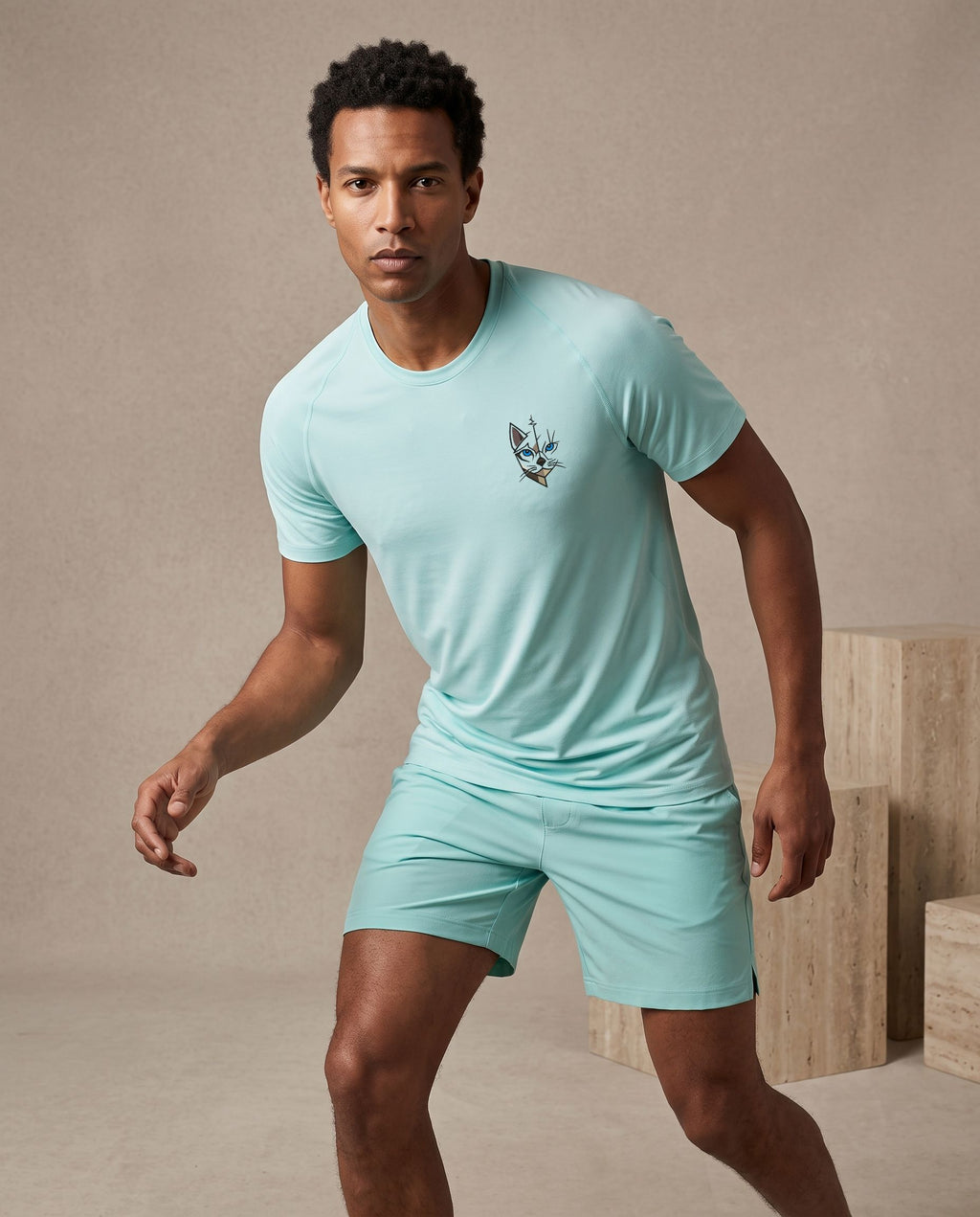 T-shirt de sport homme col rond coupe droite 130 g