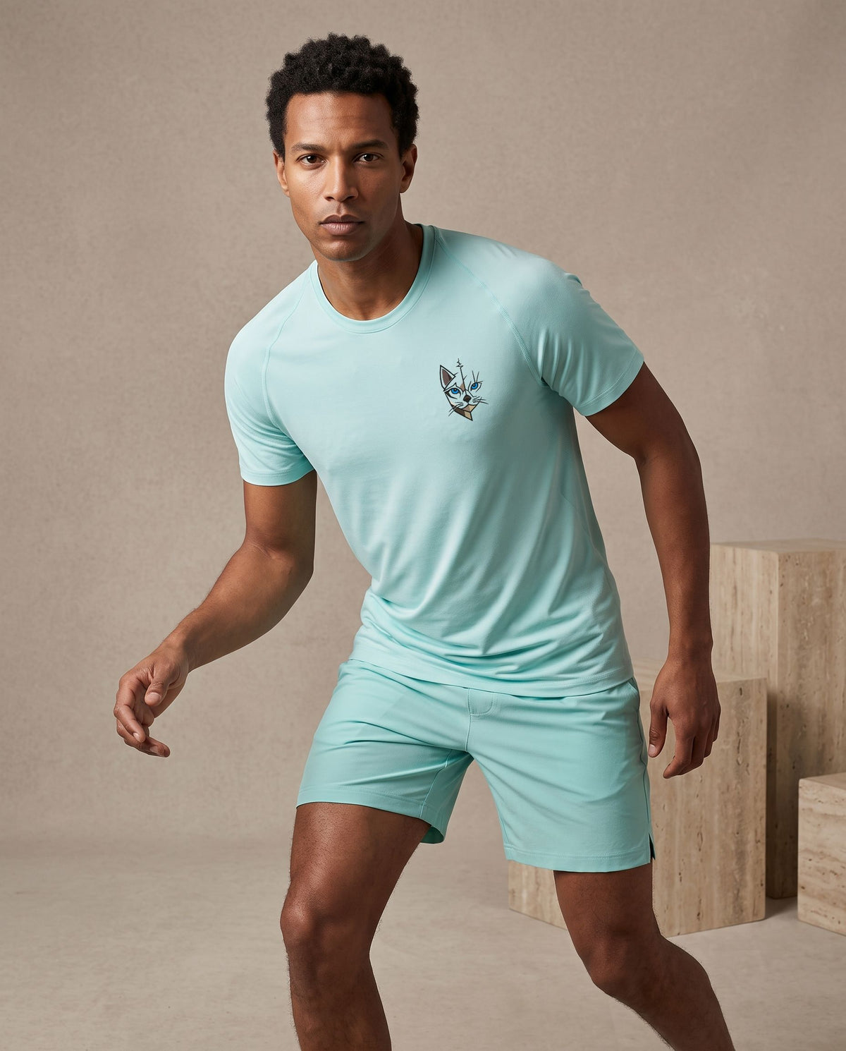 T-shirt de sport homme col rond coupe droite 130 g