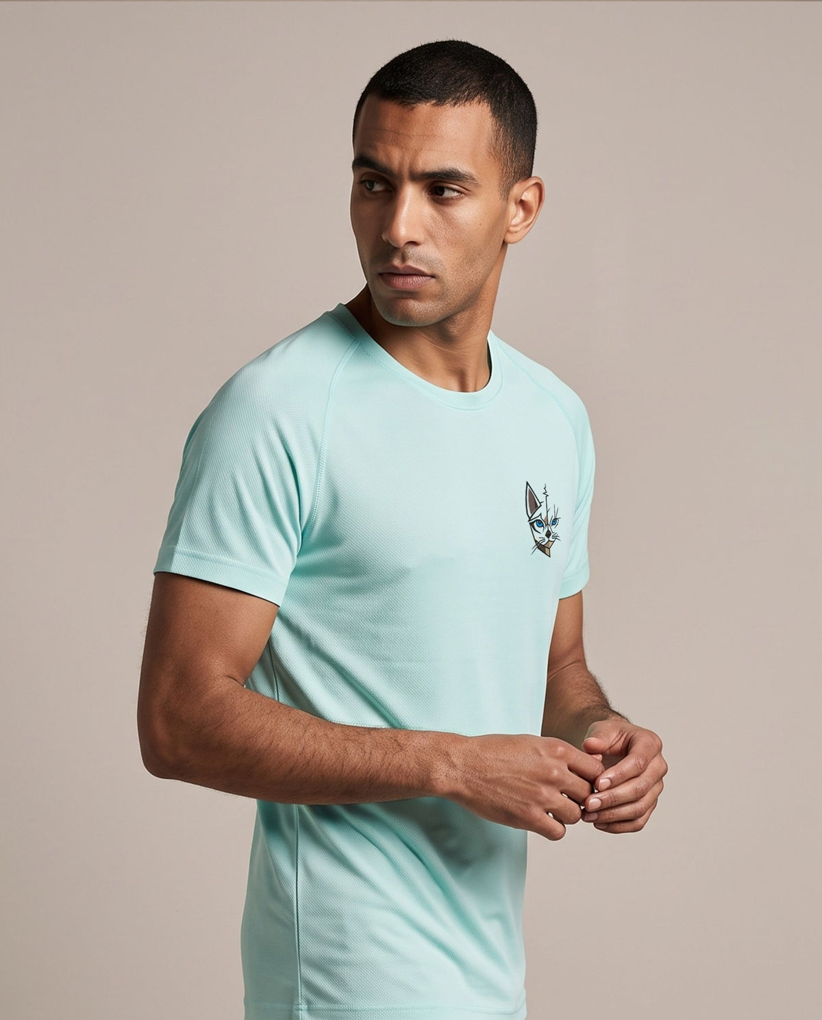 T-shirt de sport homme col rond coupe droite 130 g