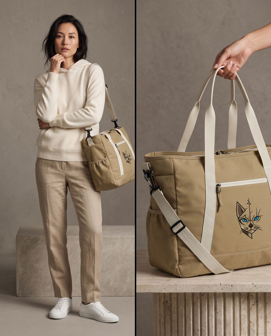 Sac cabas zippé grande contenance – 20 L