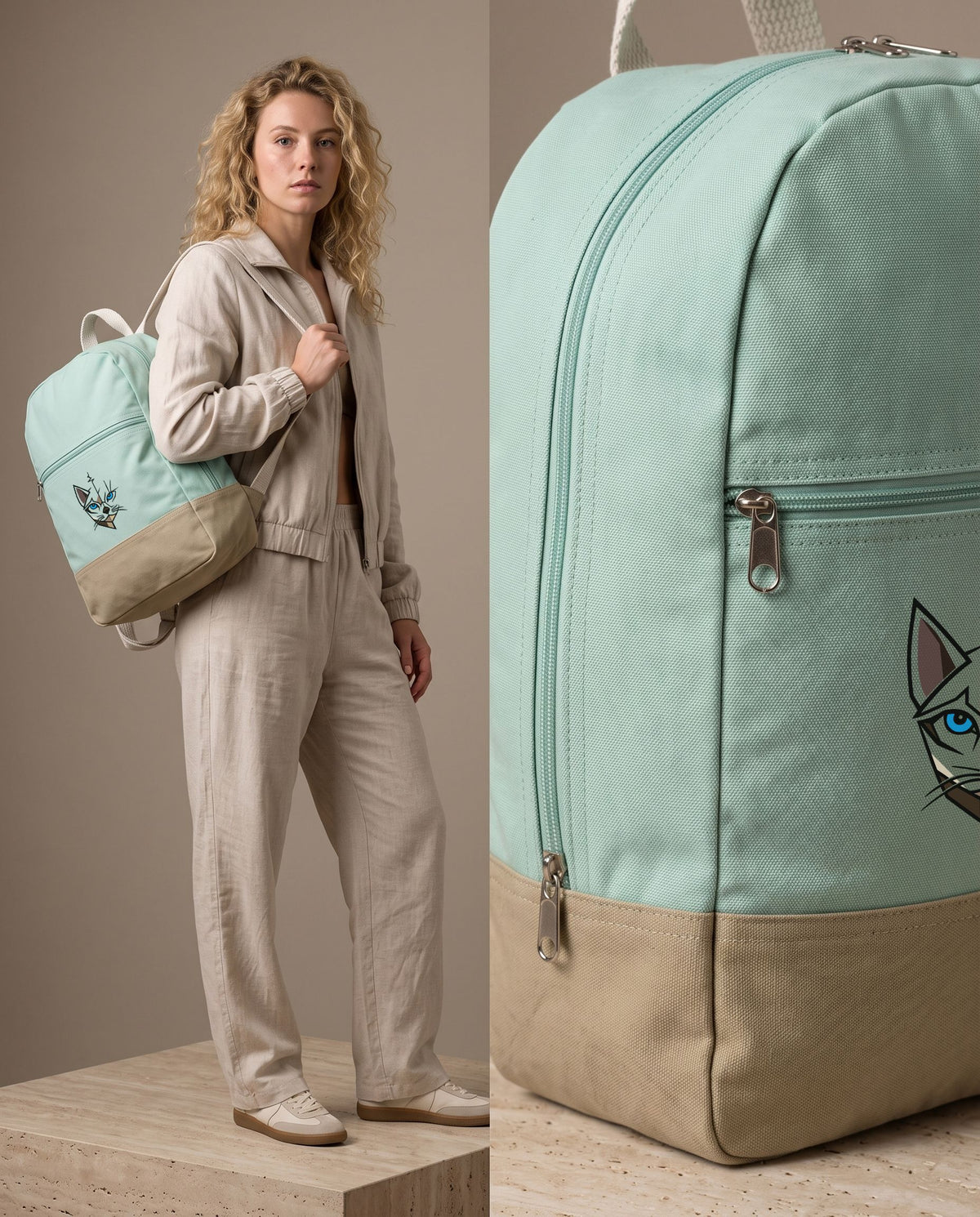 Sac à dos en coton bicolore 220 g – 10 L