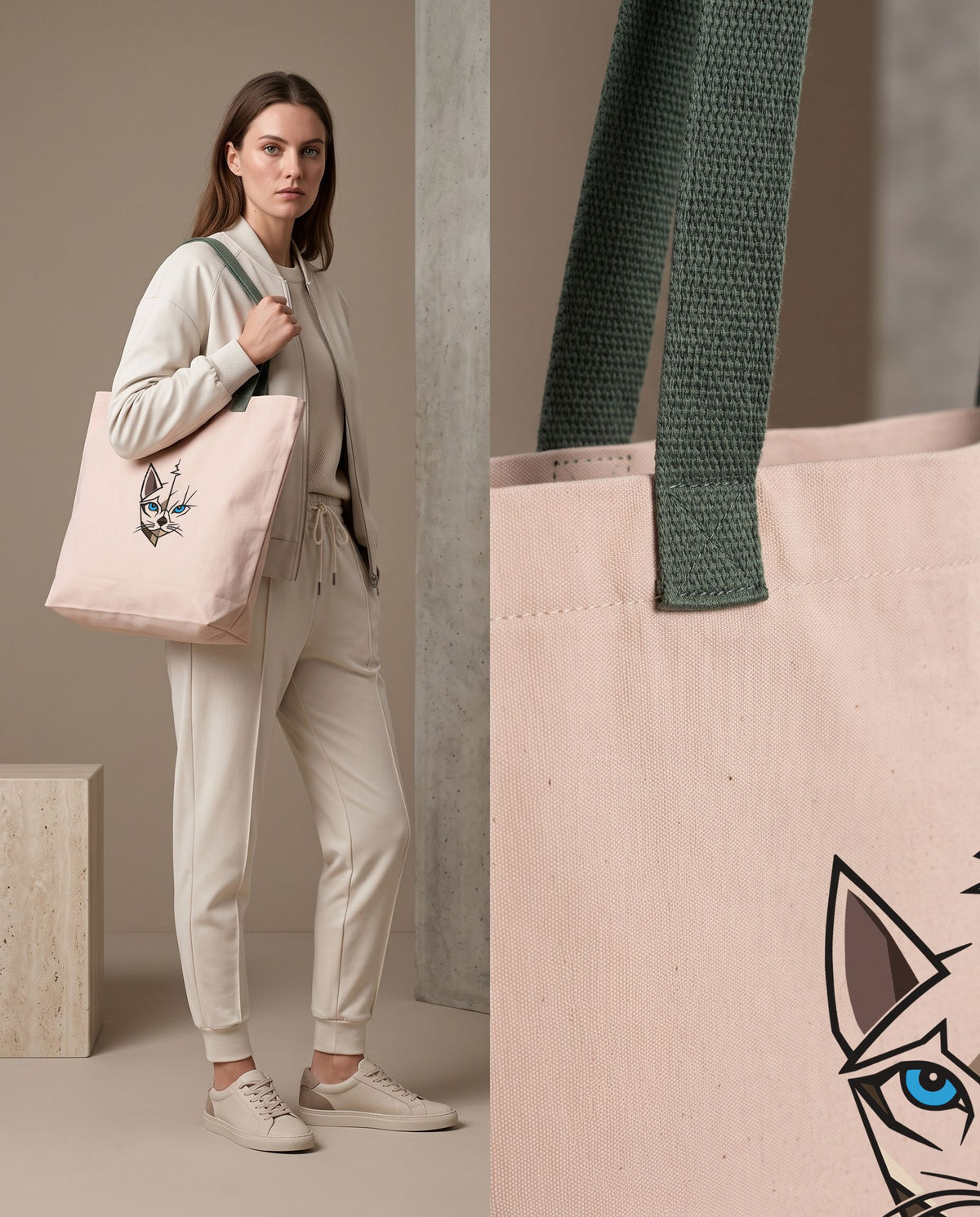 Tote bag en coton 220 g – 13 L, anses de couleur