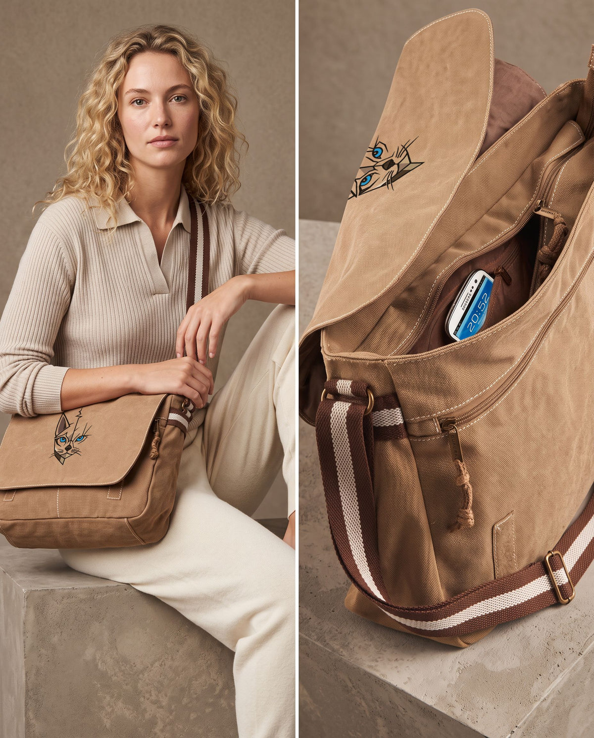 Sac courrier en toile patinée 452 g – 14 L