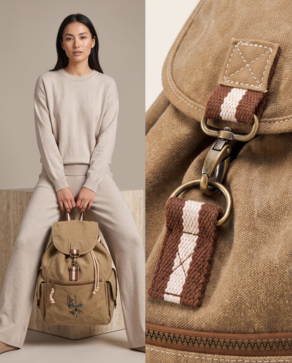 Sac à dos en toile patinée 452 g – 18 L