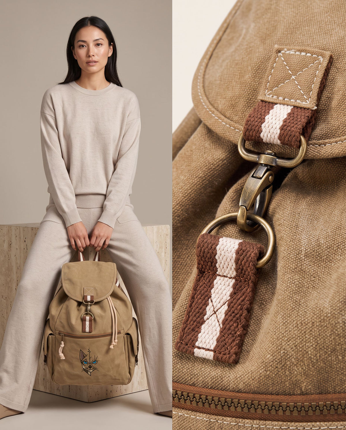 Sac à dos en toile patinée 452 g – 18 L