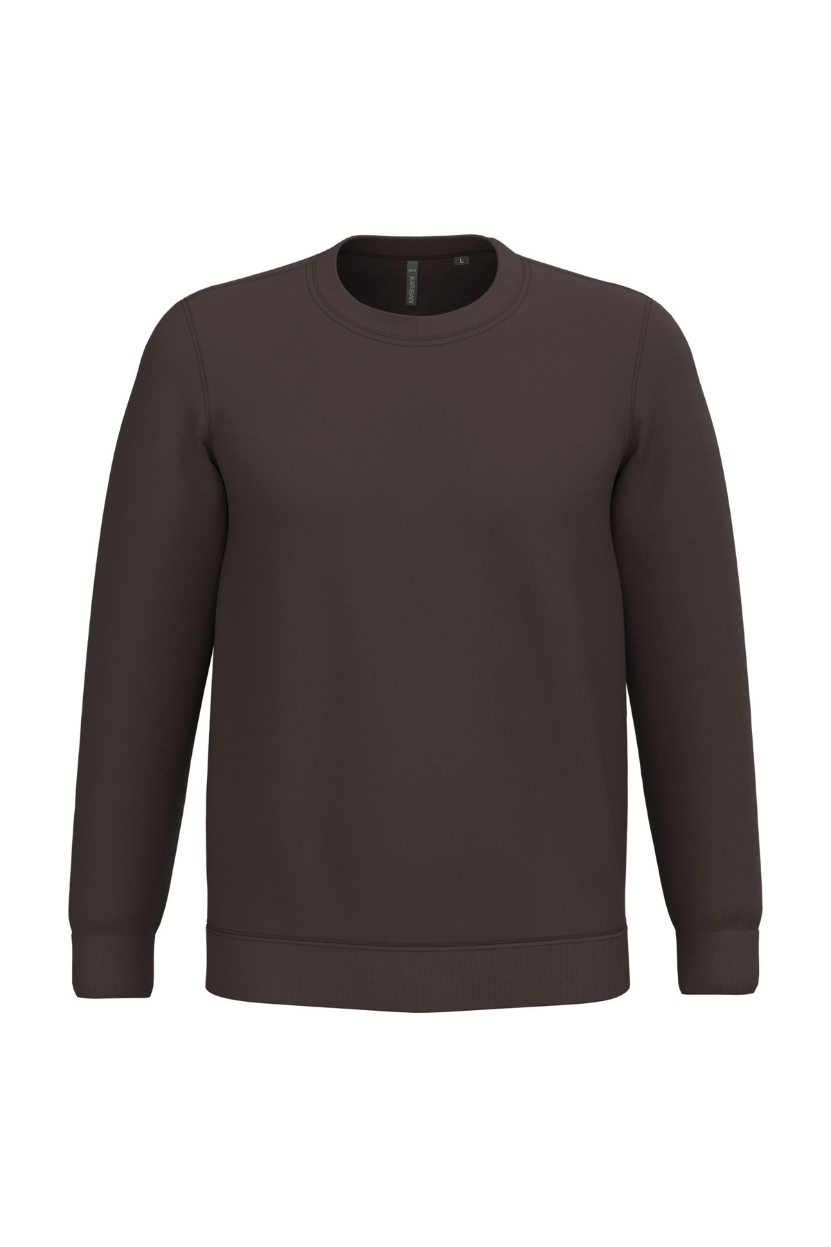 Sweat col rond unisexe – molleton coton 280 g – couleur Chocolat