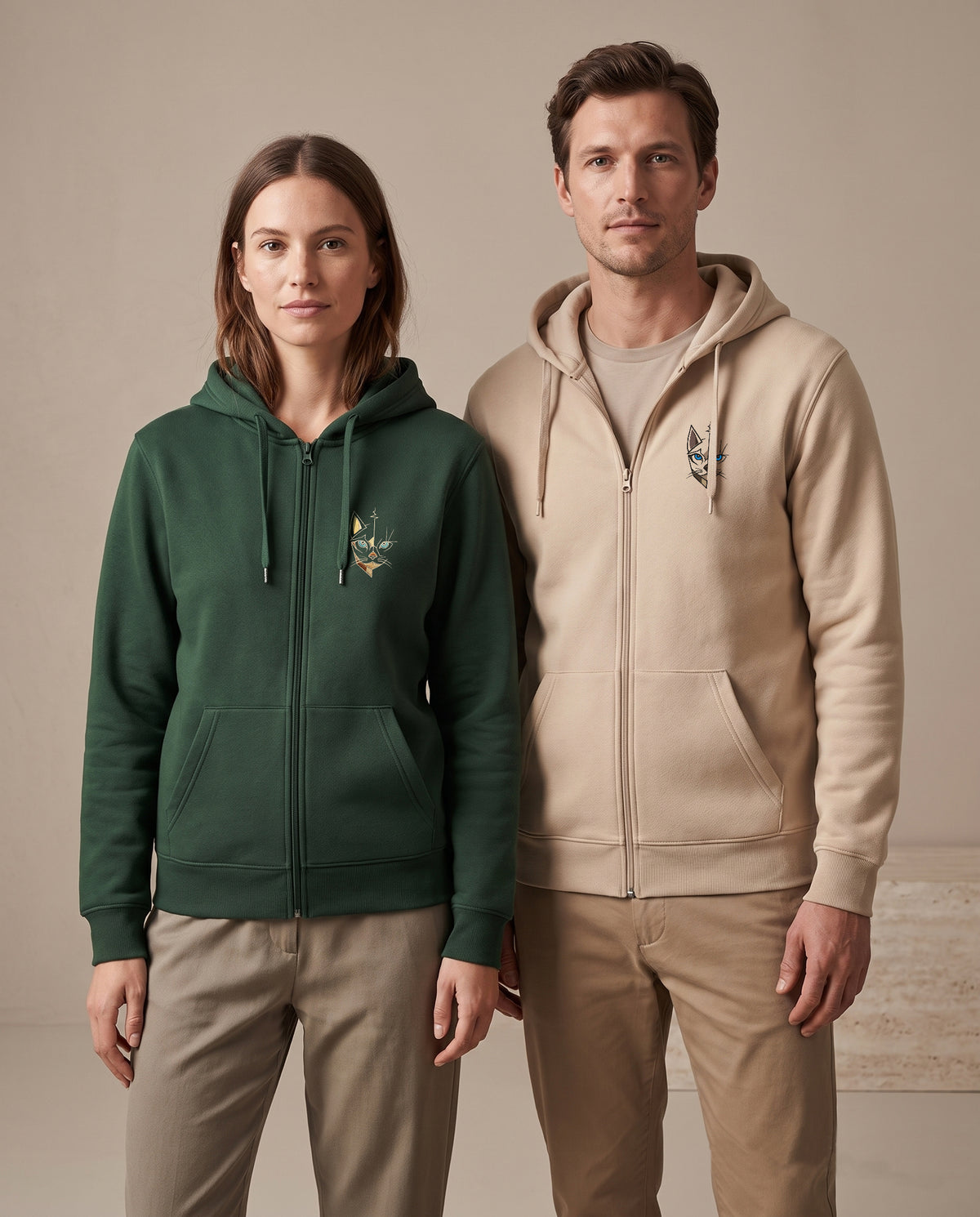 Sweat zippé à capuche unisexe molleton épais 280 g
