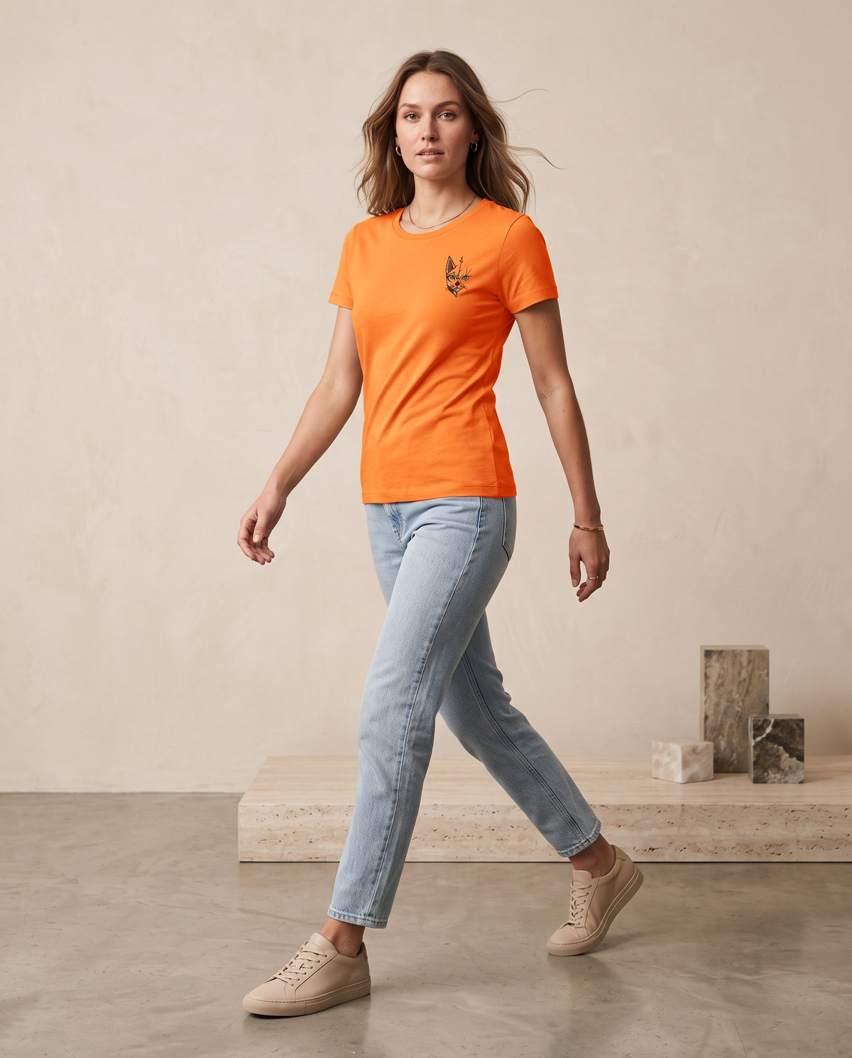 T-shirt femme col rond léger – coton biologique 140 g