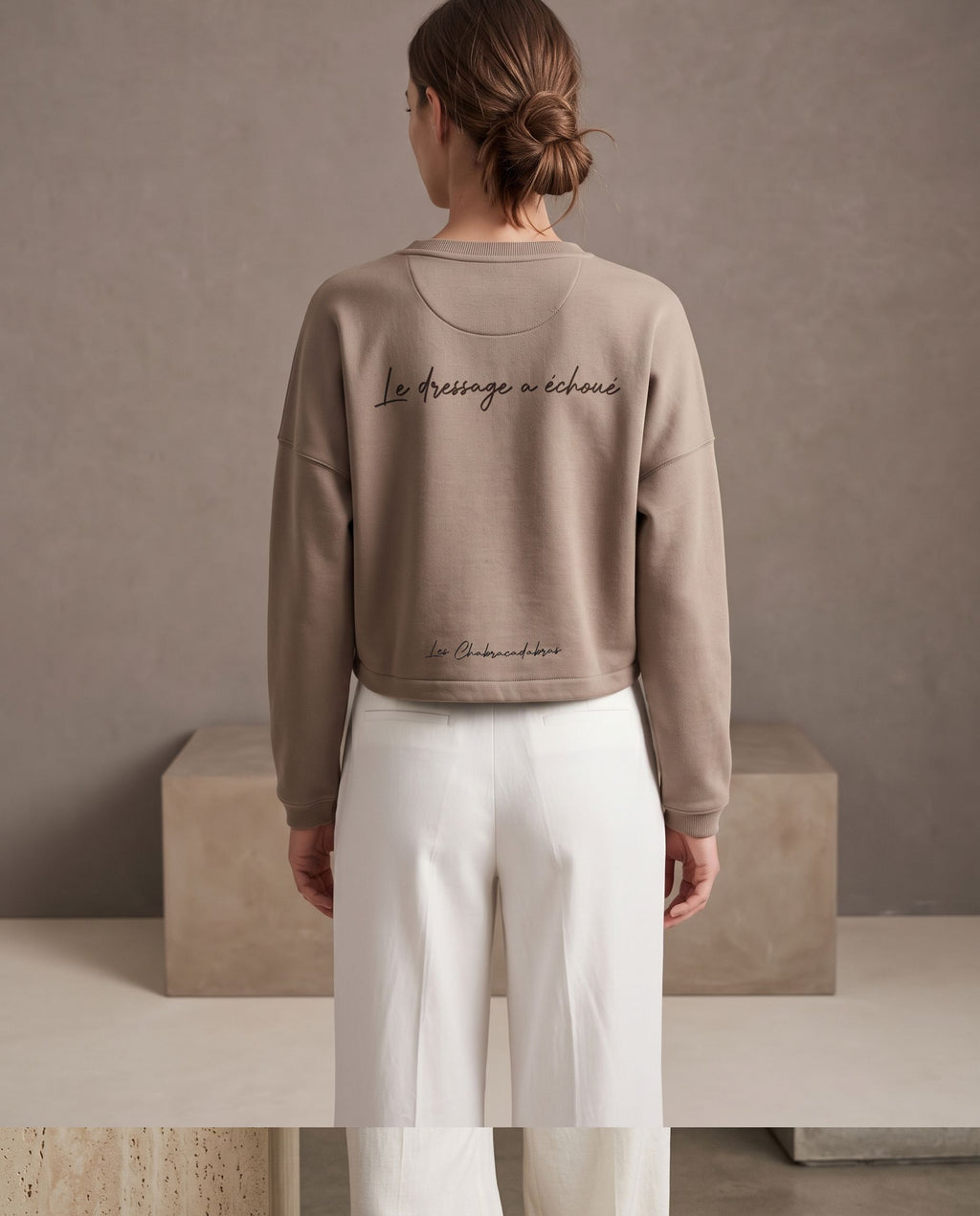 Sweat femme oversize court – coton biologique 280 g