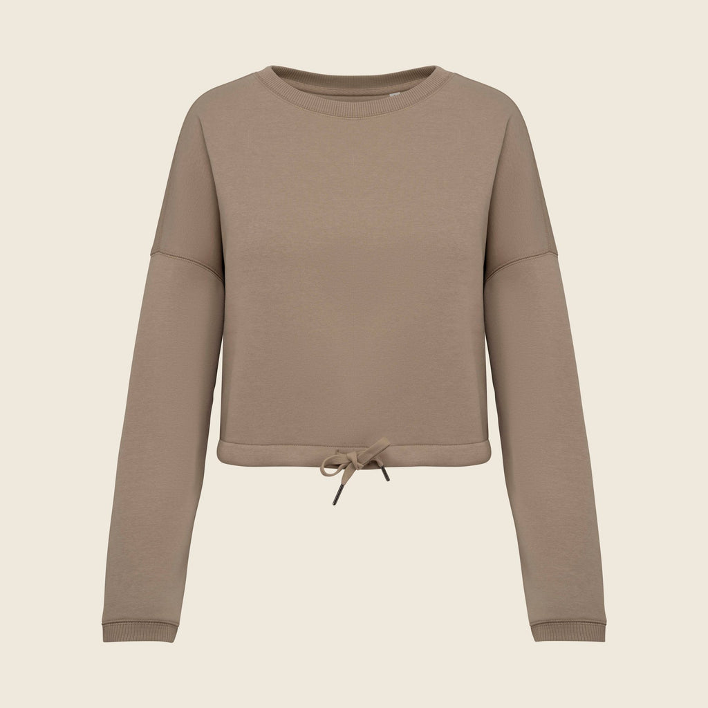 Sweat femme oversize court – coton biologique 280 g