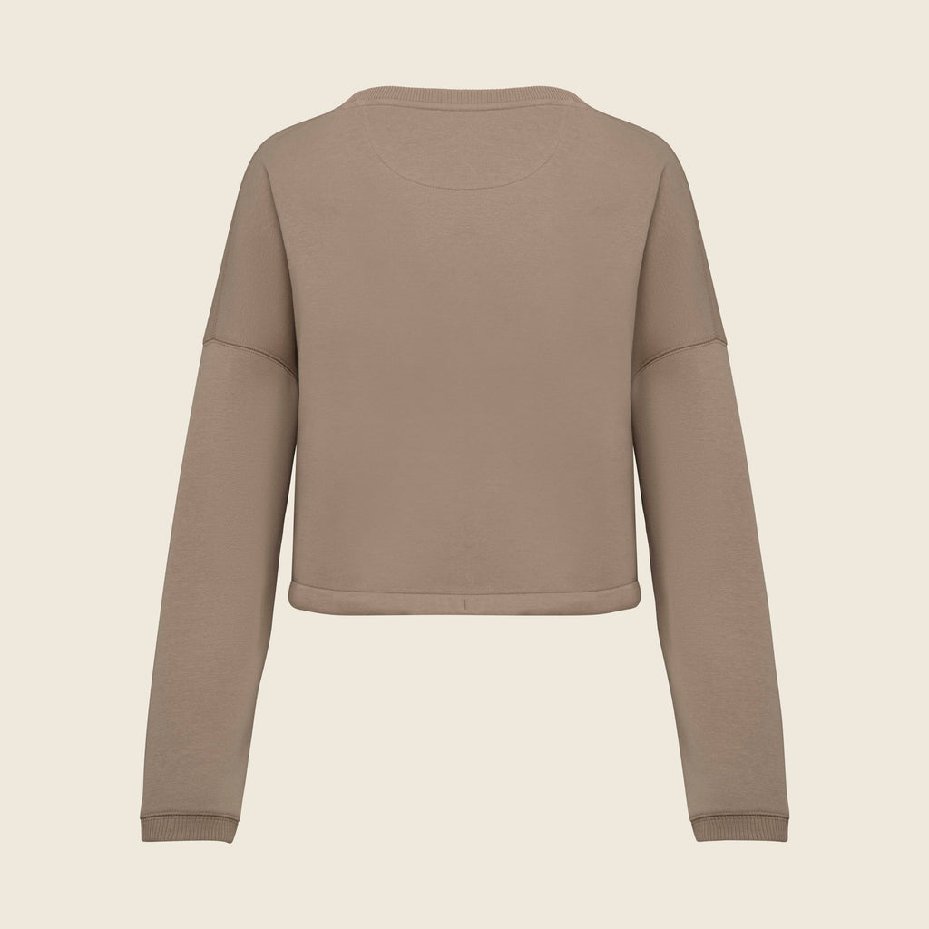 Sweat femme oversize court – coton biologique 280 g