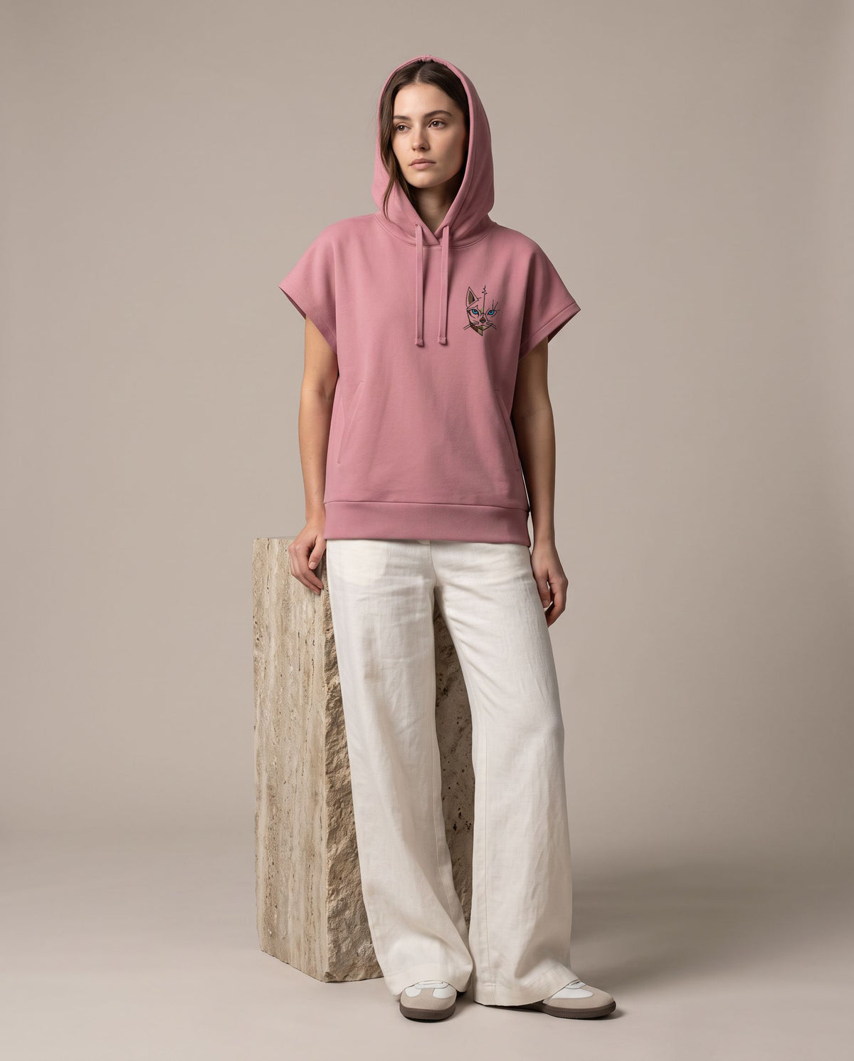 Sweat à capuche femme oversize épais – coton biologique 300 g