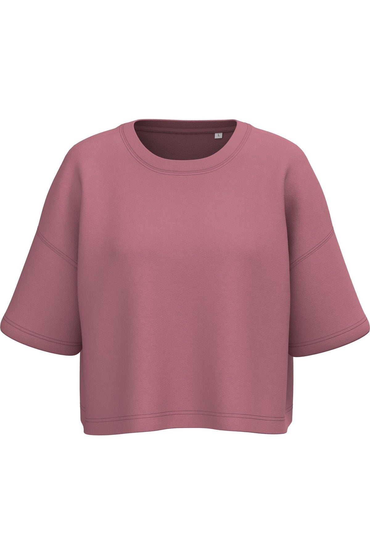 Sweat femme oversize court col rond à manches courtes – coton 270 g