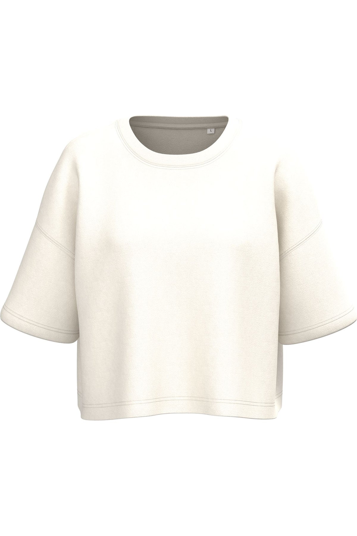 Sweat femme oversize court col rond à manches courtes – coton 270 g