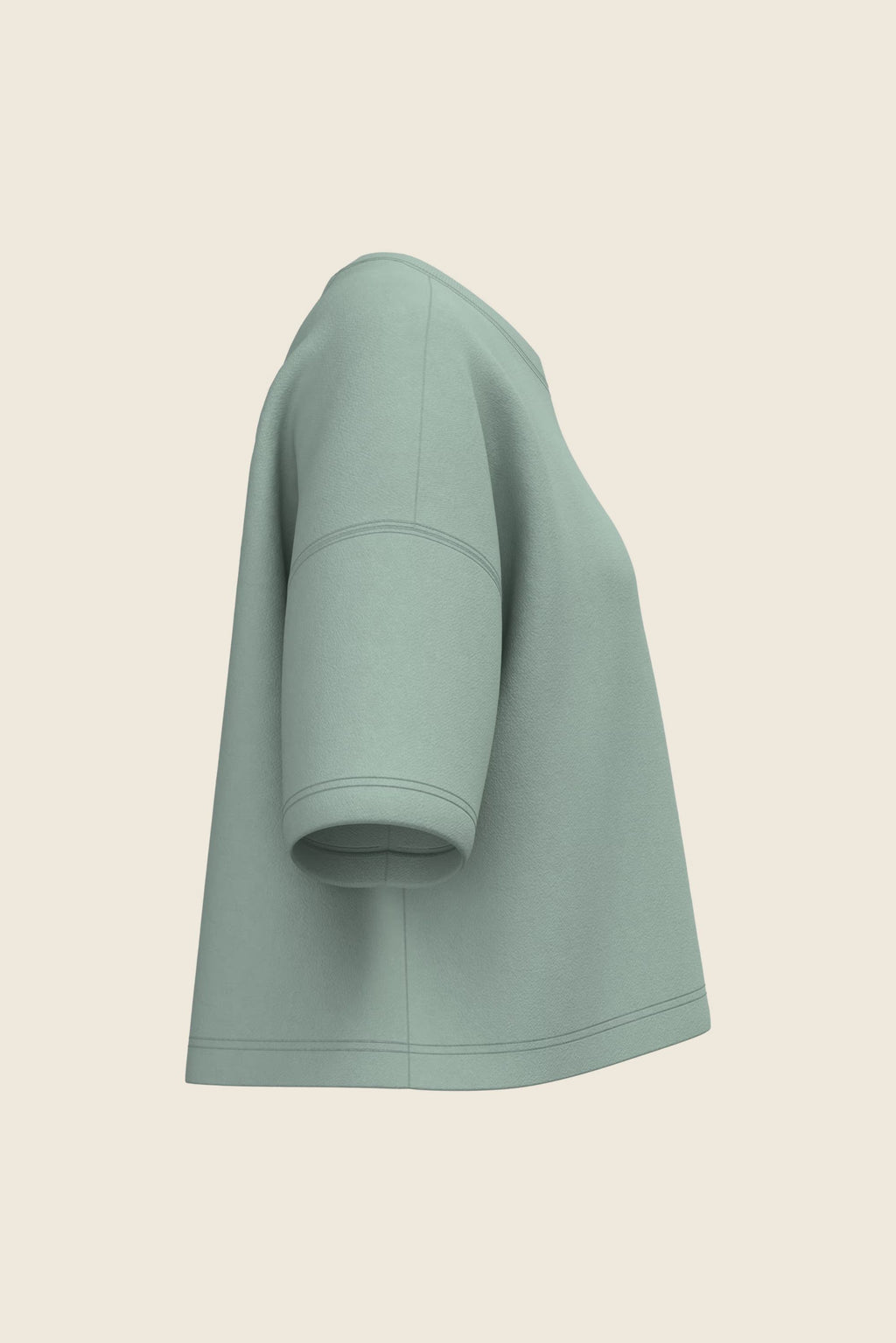 Sweat femme oversize court col rond à manches courtes – coton 270 g