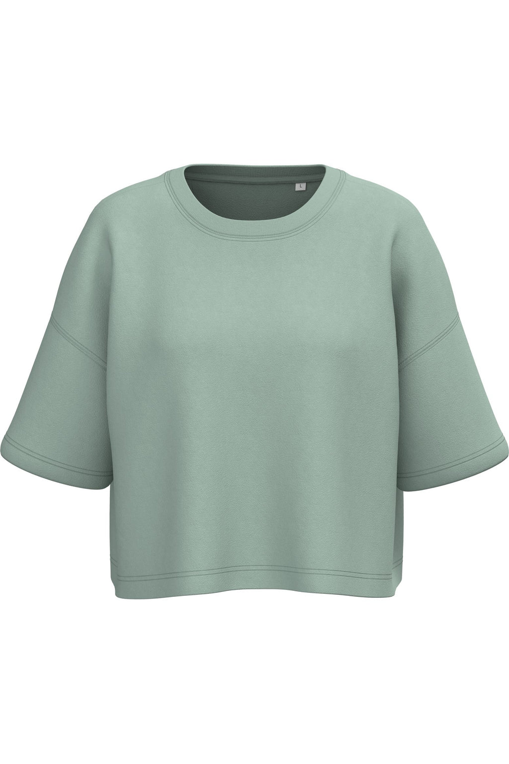 Sweat femme oversize court col rond à manches courtes – coton 270 g