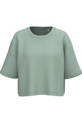 Sweat femme oversize court col rond à manches courtes – coton 270 g