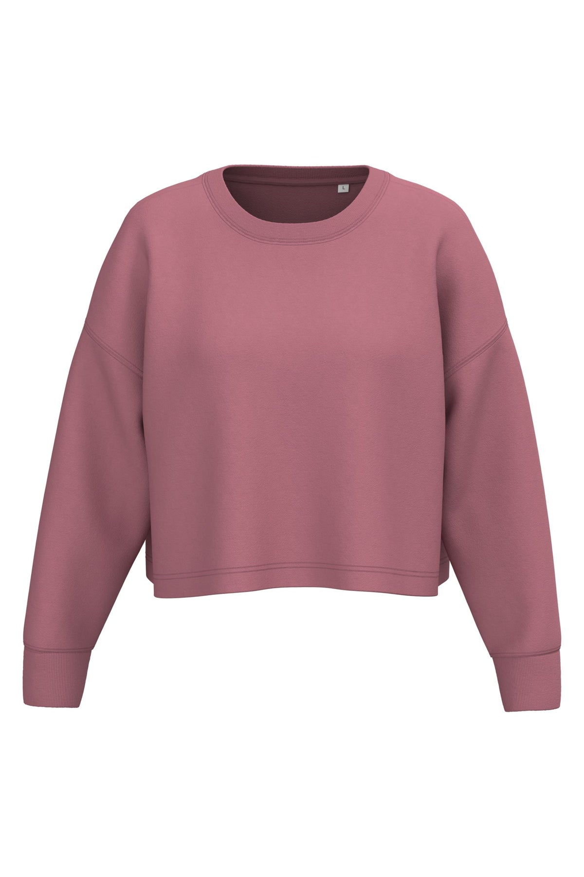 Sweat femme oversize court col rond à manches longues – coton 270 g