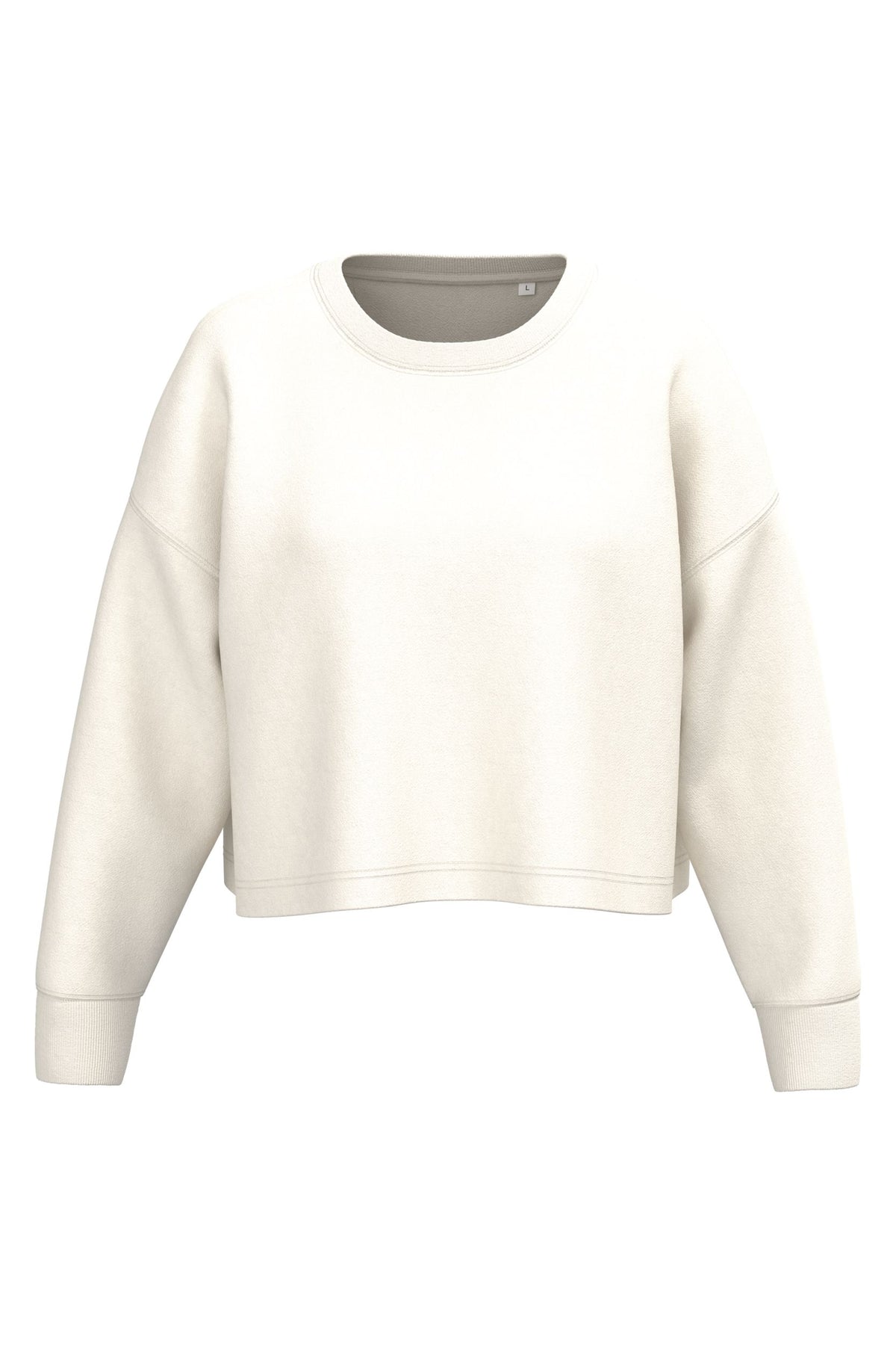 Sweat femme oversize court col rond à manches longues – coton 270 g