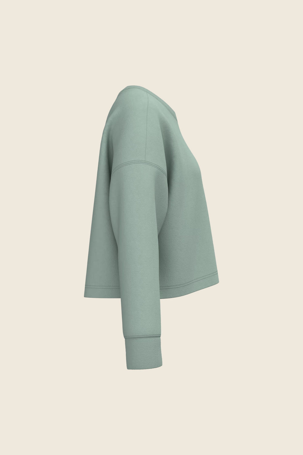 Sweat femme oversize court col rond à manches longues – coton 270 g