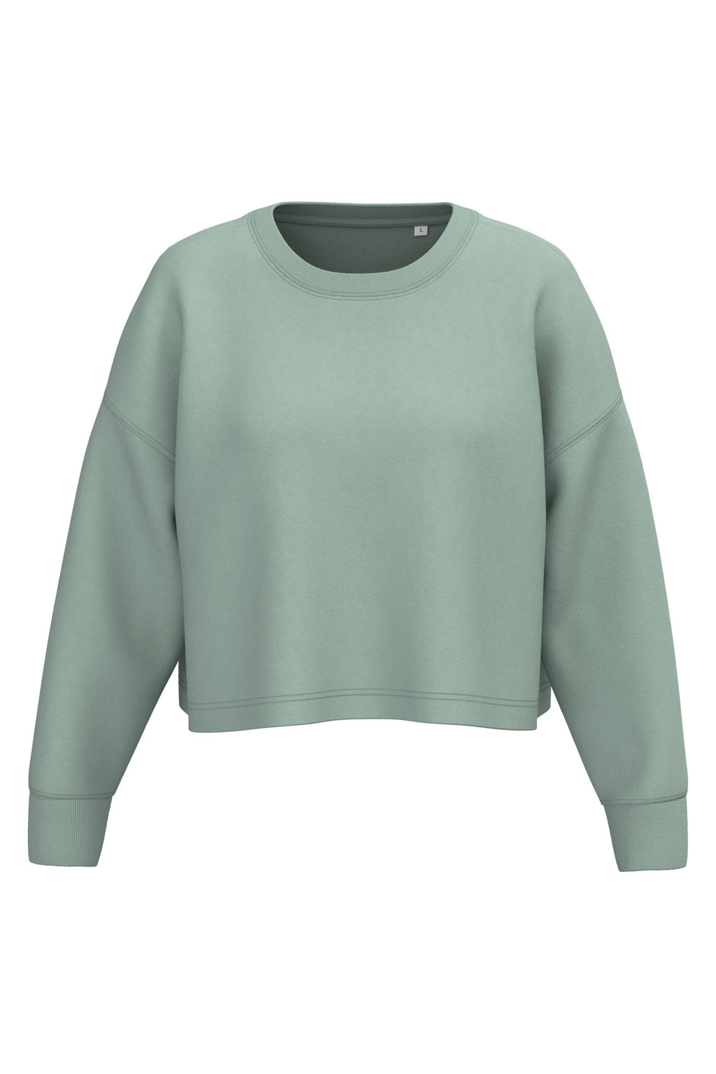 Sweat femme oversize court col rond à manches longues – coton 270 g