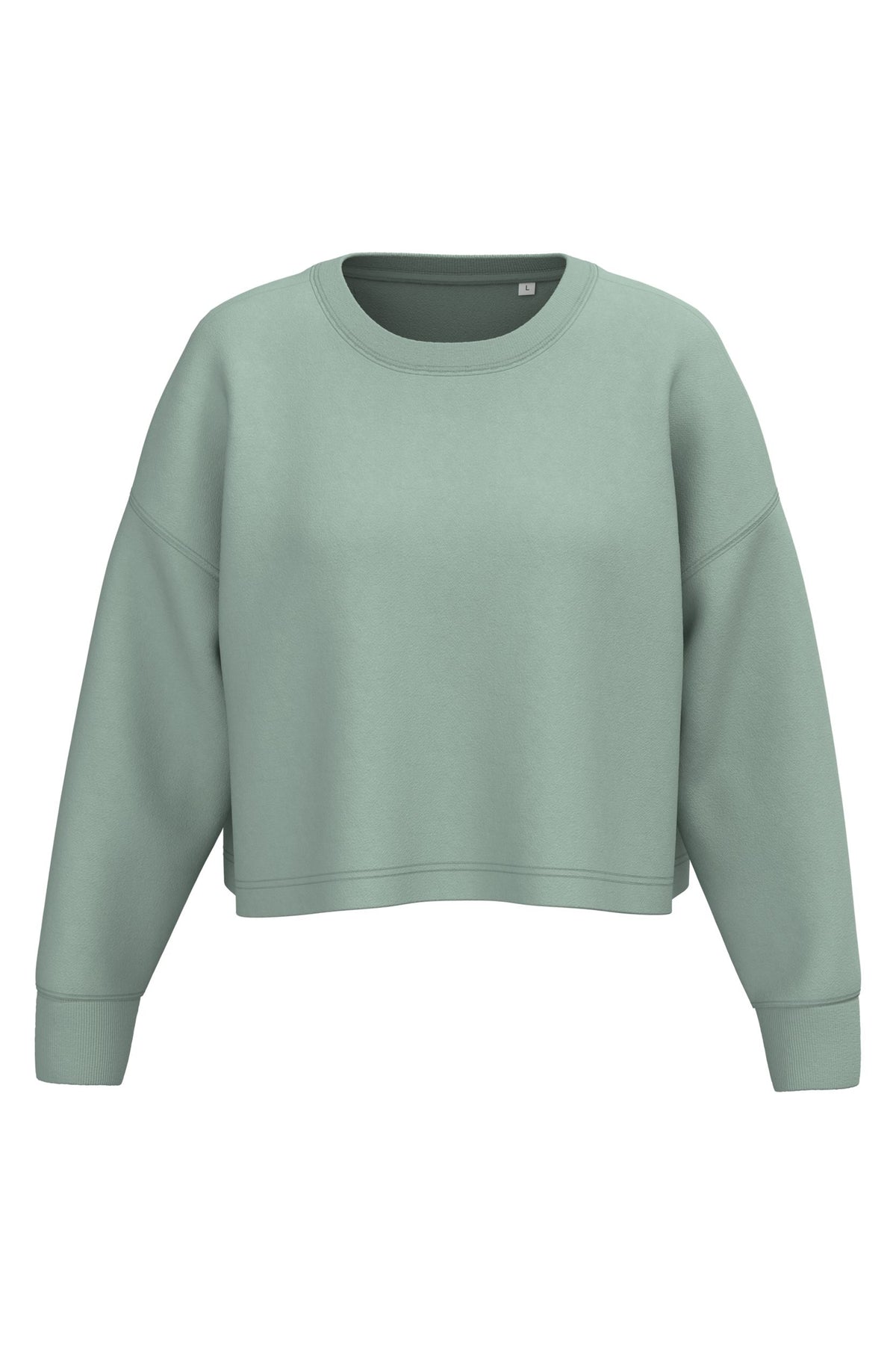 Sweat femme oversize court col rond à manches longues – coton 270 g