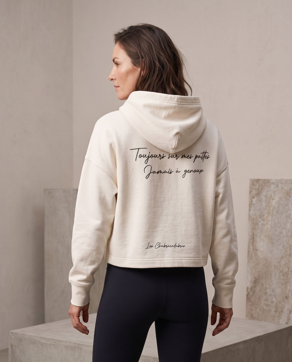 Sweat à capuche femme court – coton 270 g