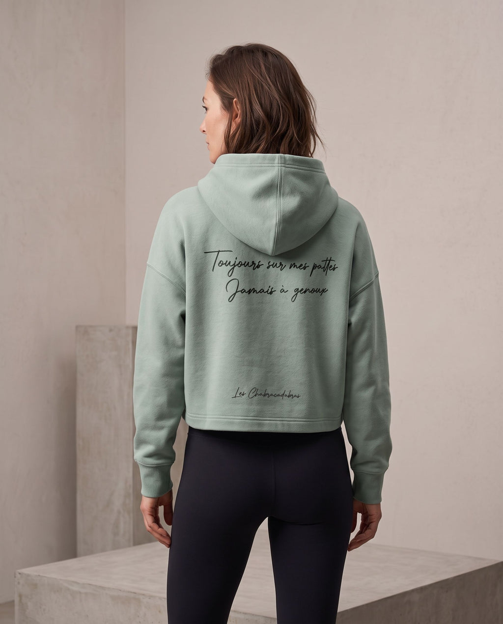 Sweat à capuche femme court – coton 270 g